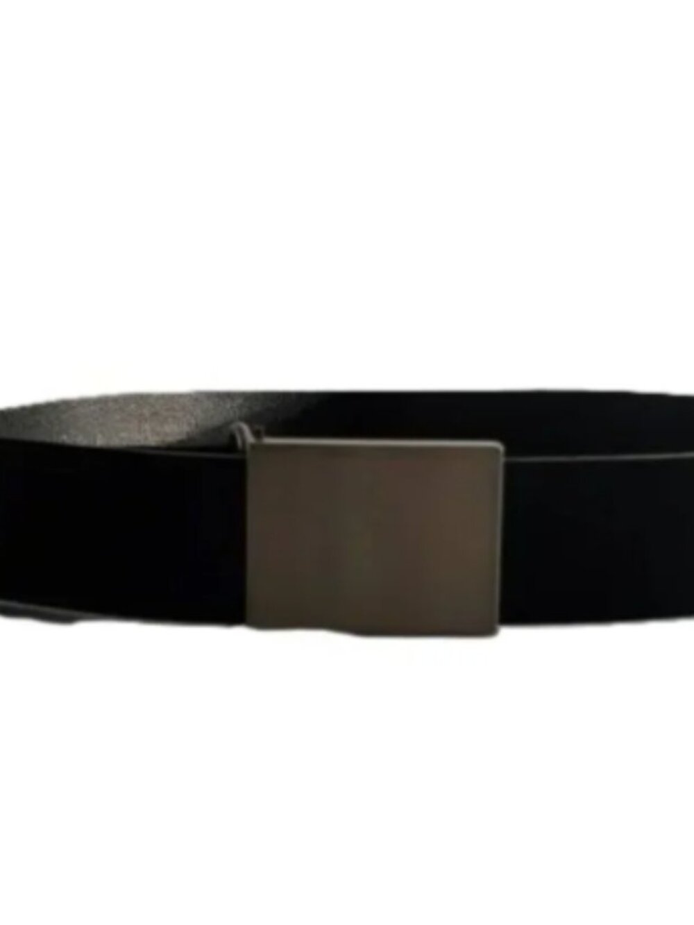 MEDIUM Minimalist Black LEATHER Belt Matte Silver tone Sleek Square Buckle